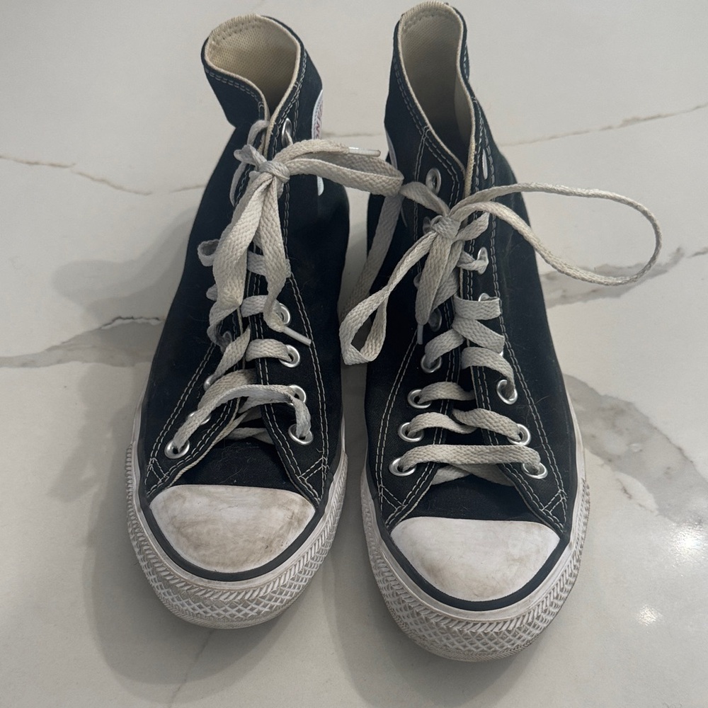 Converse Black High-Tops with White Accents